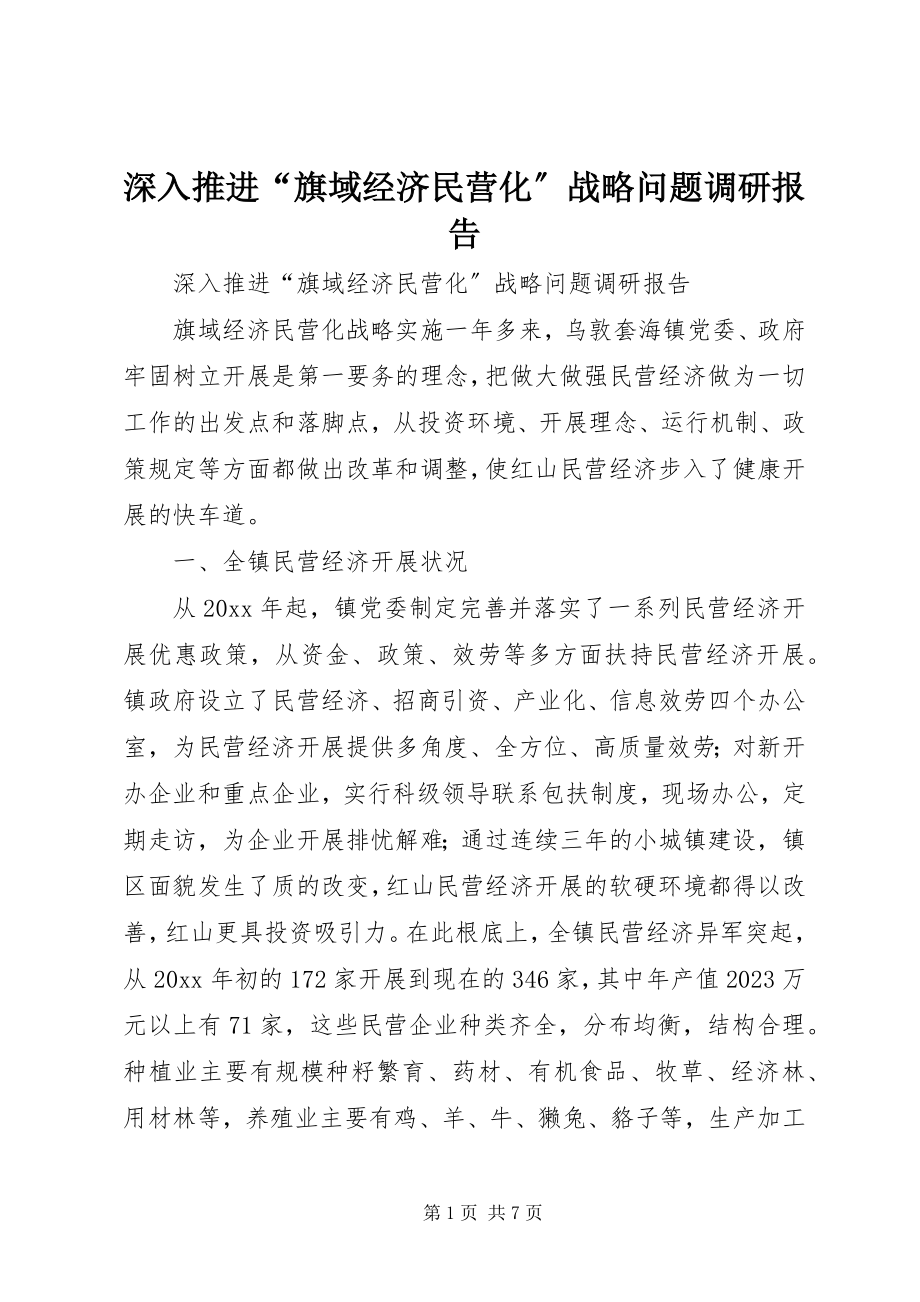 2023年深入推进“旗域经济民营化”战略问题调研报告.docx_第1页