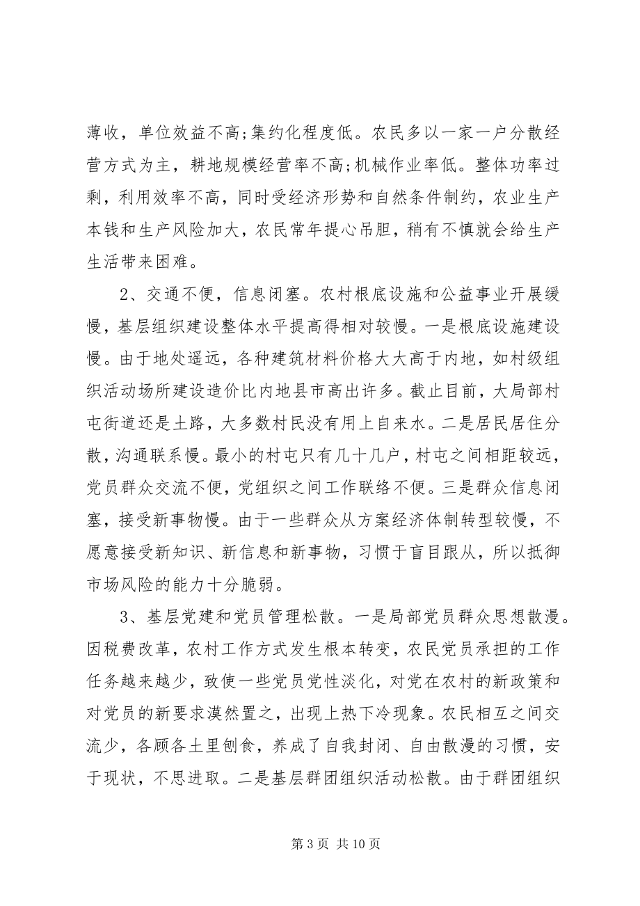 2023年边境地区基层党建工作的调研报告.docx_第3页