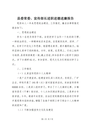 2023年县委常委宣传部长述职述德述廉报告.docx