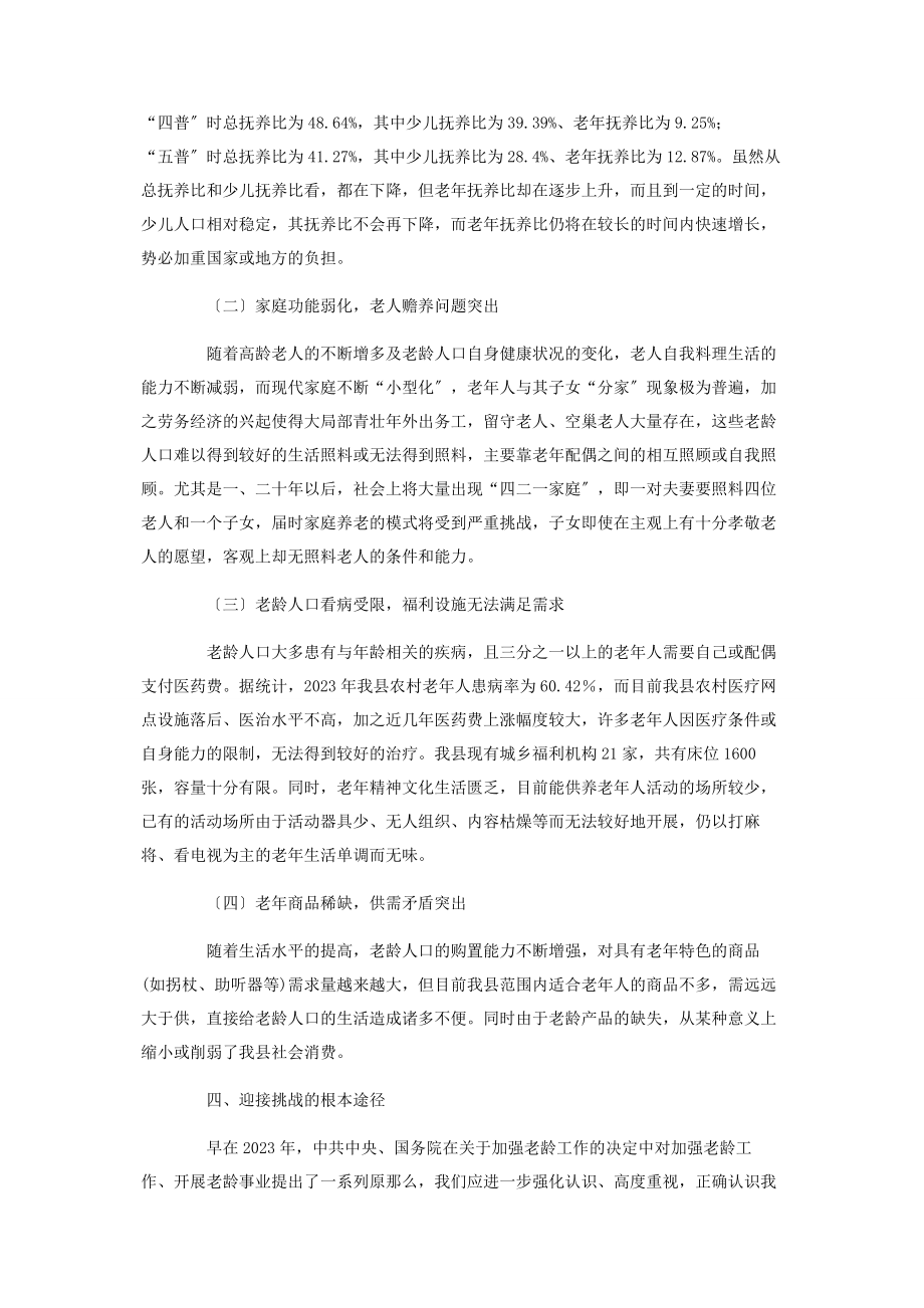 2023年县政府人口老龄化发展情况调研报告 企业发展调研报告.docx_第3页