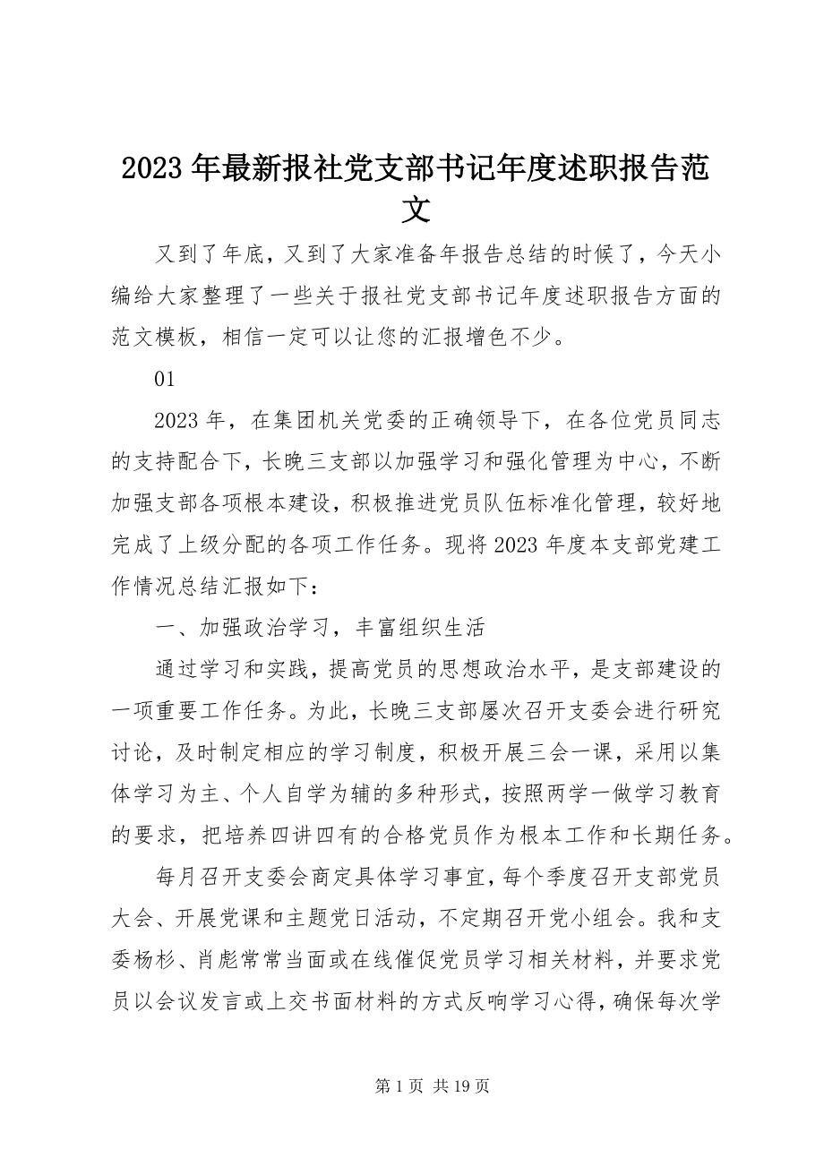 2023年报社党支部书记述职报告.docx_第1页