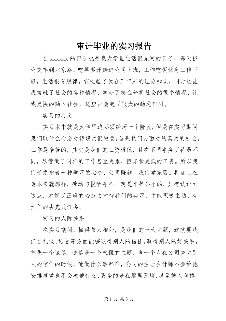 2023年审计毕业的实习报告.docx_第1页