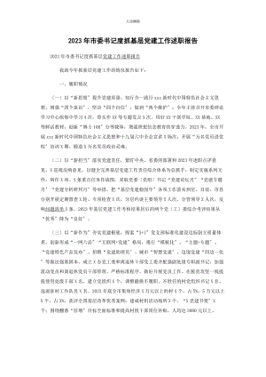 2023年市委书记度抓基层党建工作述职报告范文.docx