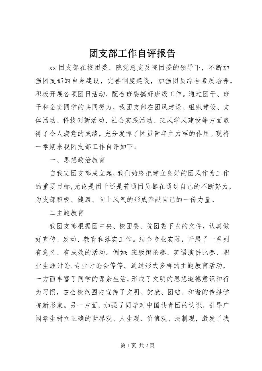 2023年团支部工作自评报告.docx_第1页