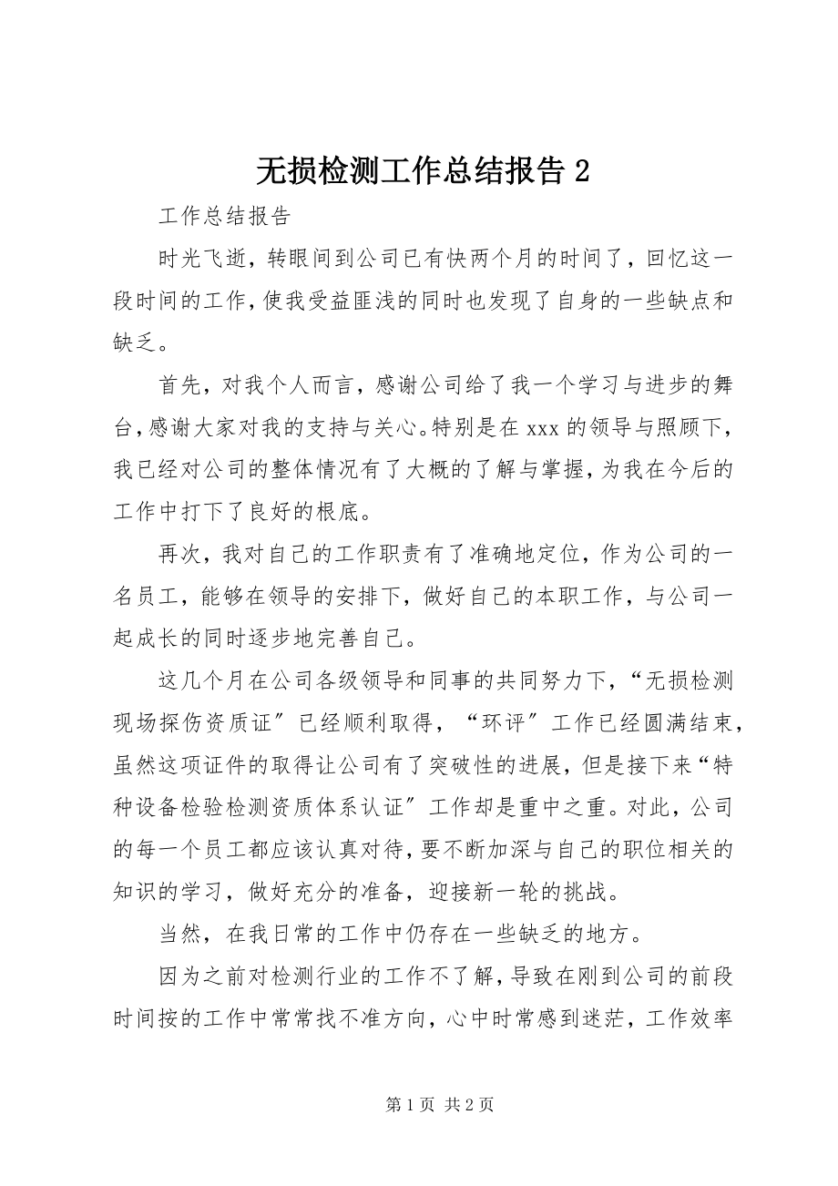 2023年无损检测工作总结报告2.docx_第1页