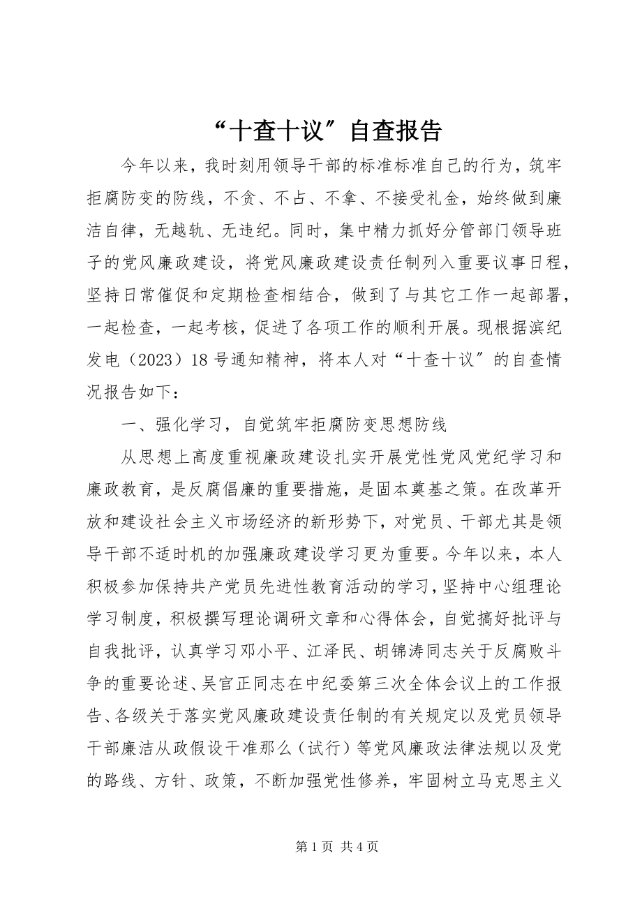 2023年十查十议自查报告.docx_第1页