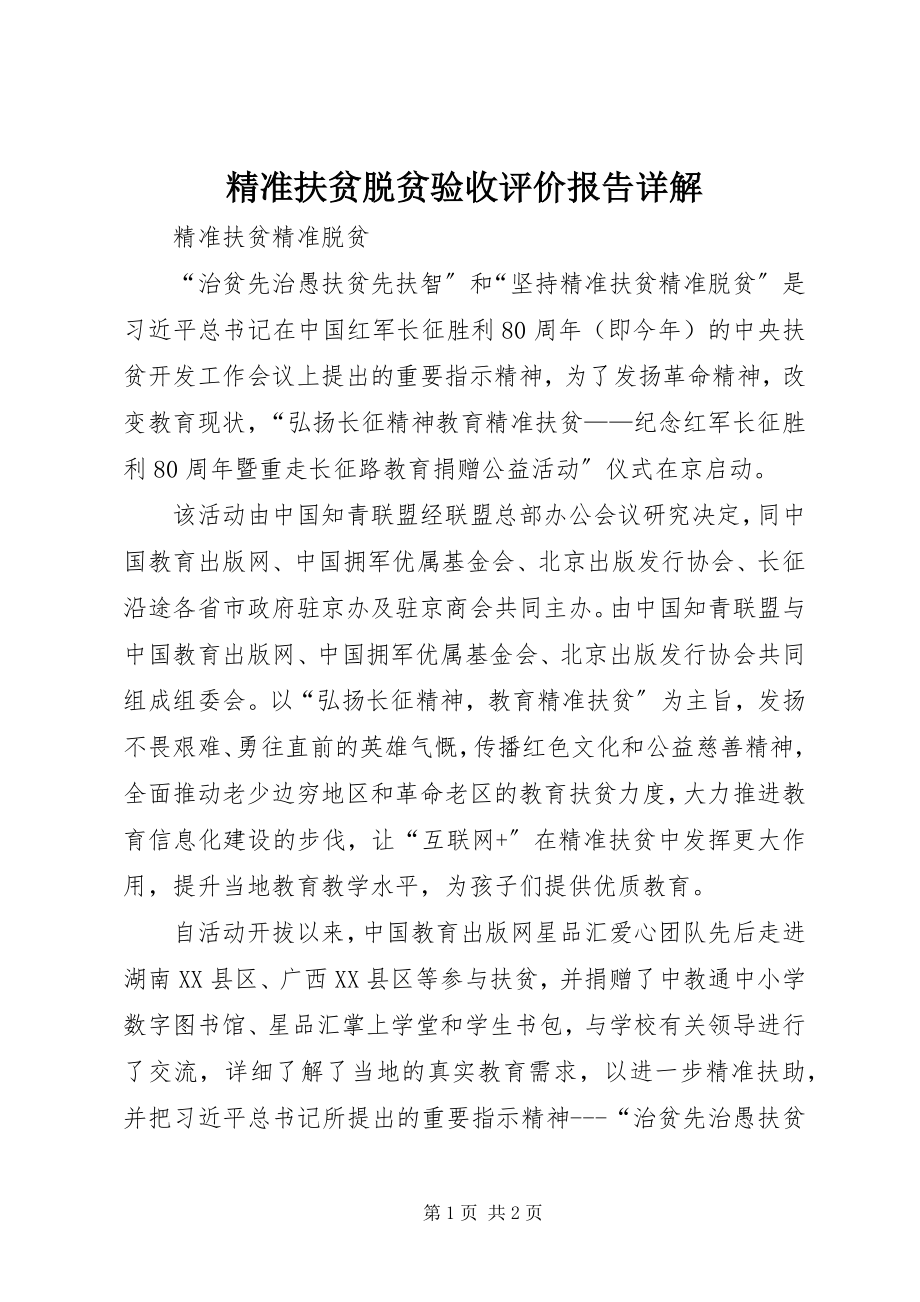 2023年精准扶贫脱贫验收评价报告详解.docx_第1页