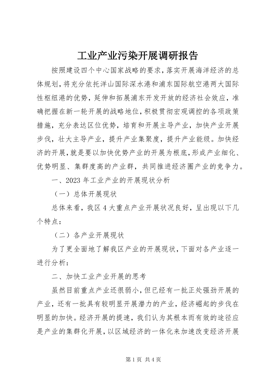 2023年工业产业污染发展调研报告.docx_第1页