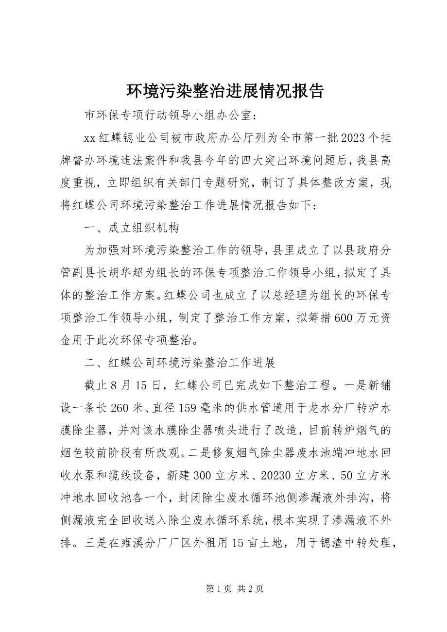 2023年环境污染整治进展情况报告.docx_第1页