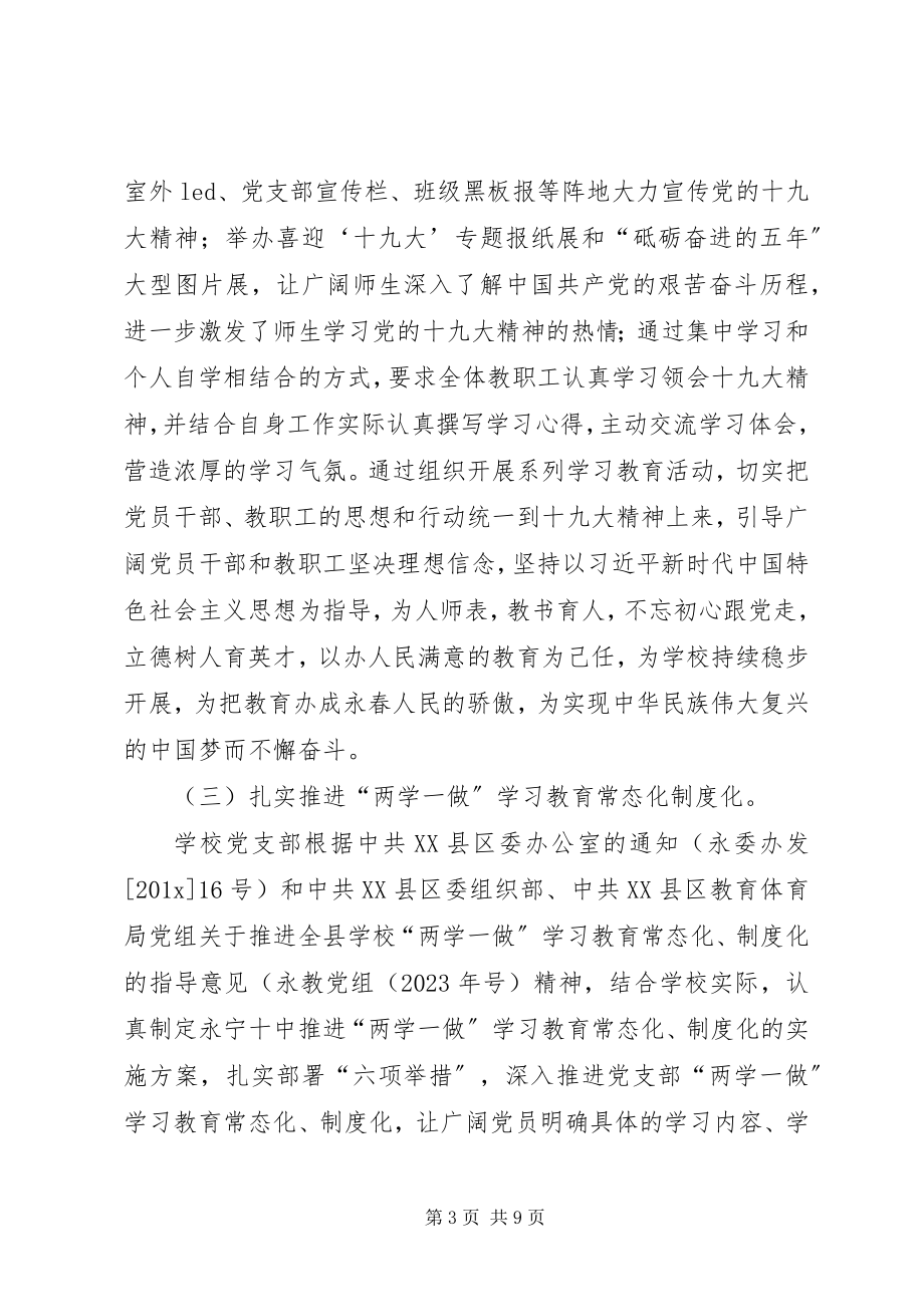 2023年永宁十中党支部书记抓基层党建工作述职报告新编.docx_第3页