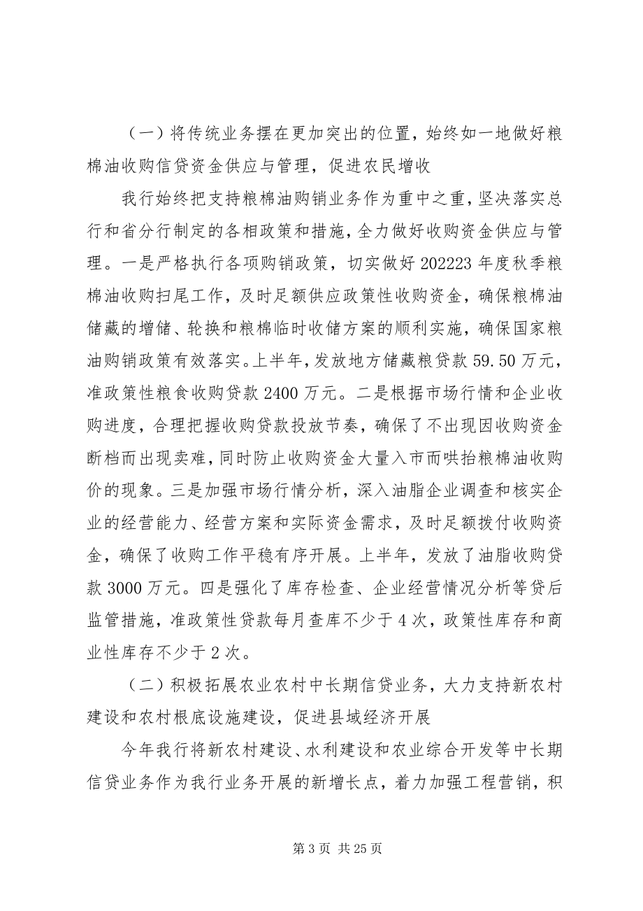 2023年银行支行上半年总结报告银行服务总结报告新编.docx_第3页