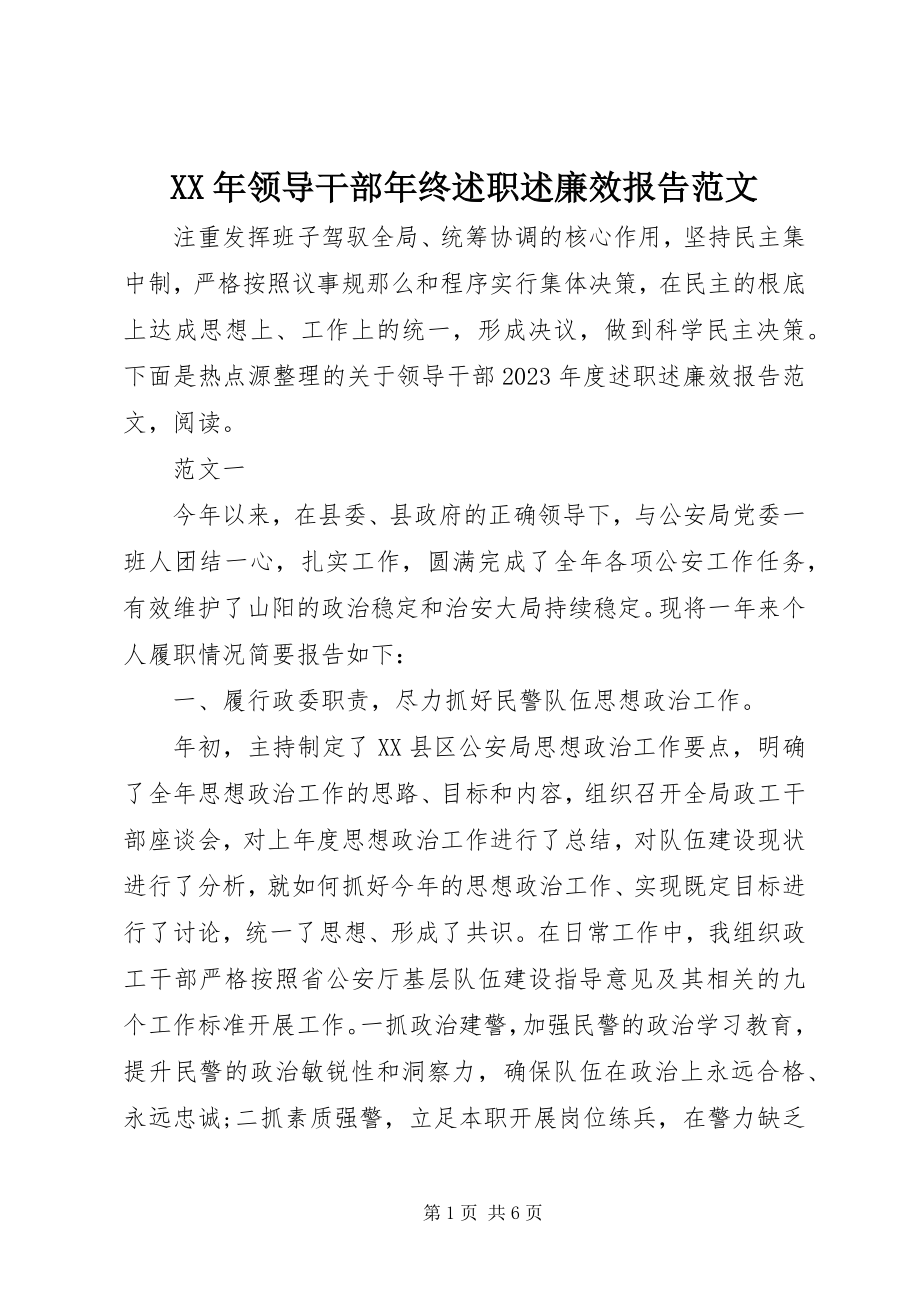 2023年领导干部终述职述廉效报告.docx_第1页