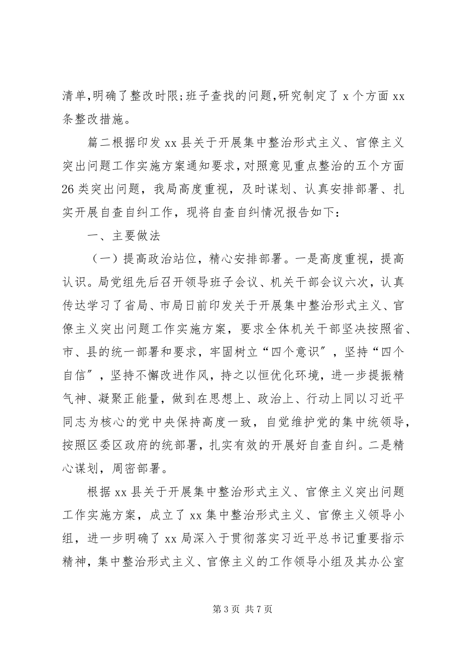 2023年集中整治形式主义官僚主义的工作总结自查报告范文两篇形式主义官僚主义自查报告.docx_第3页