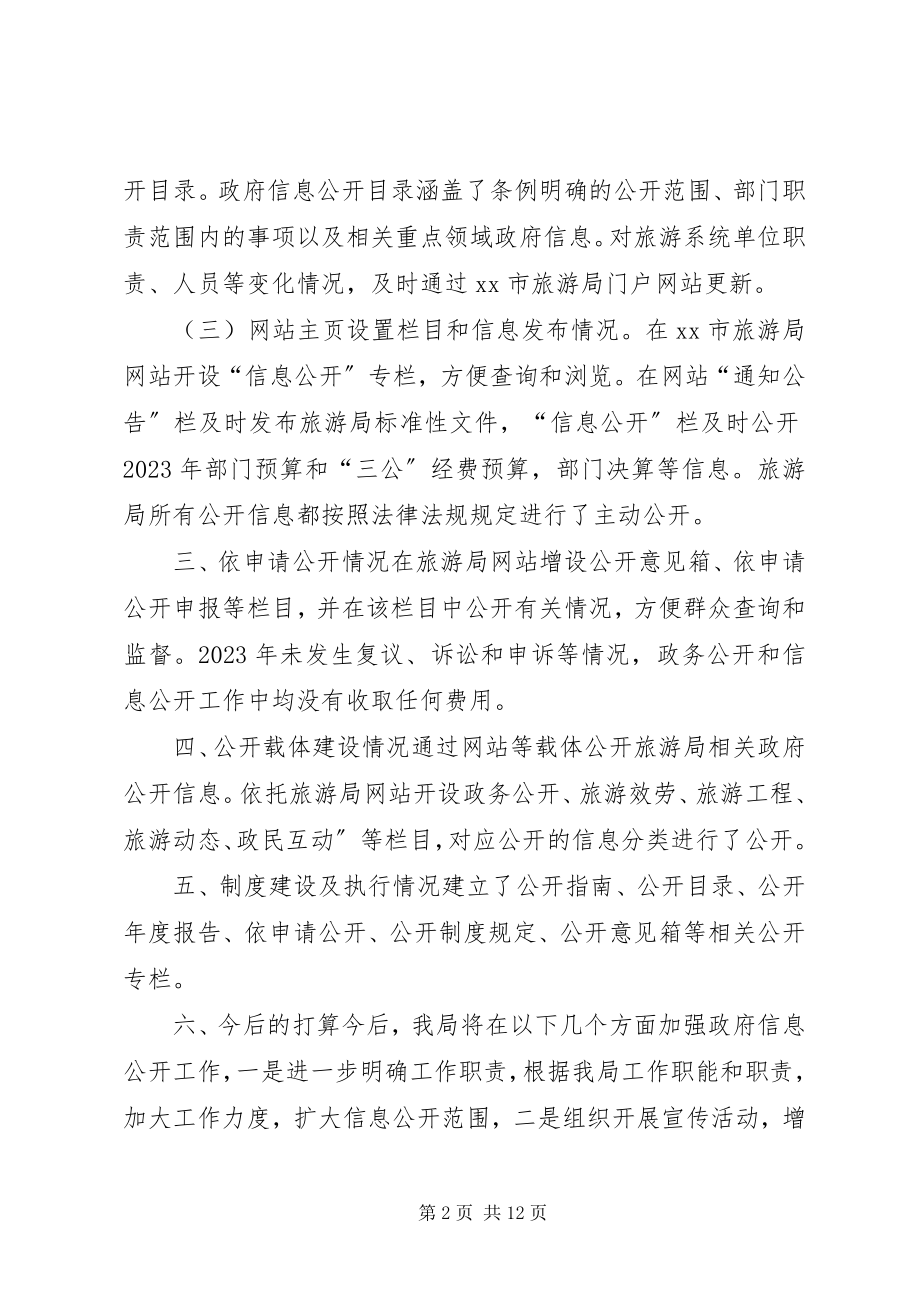 2023年市旅游局政府信息公开工作要点落实情况自查报告.docx_第2页