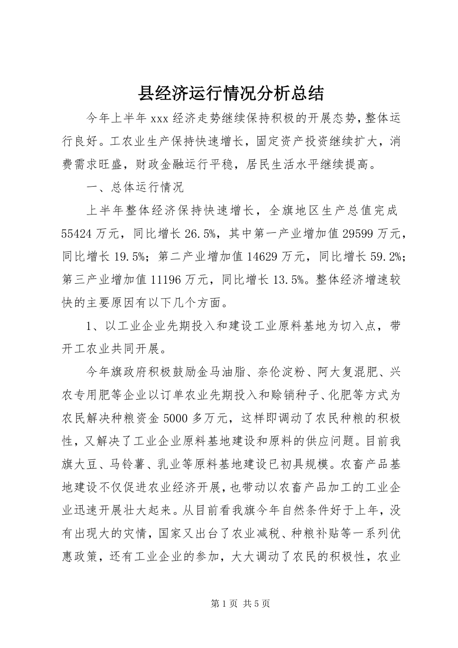 2023年县经济运行情况分析总结.docx_第1页