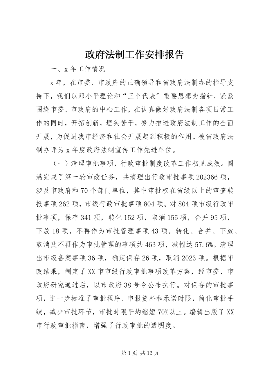 2023年政府法制工作安排报告.docx_第1页