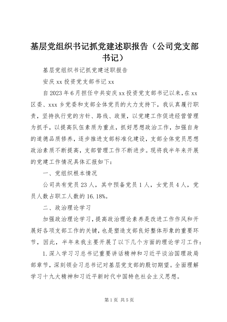 2023年基层党组织书记抓党建述职报告2.docx_第1页