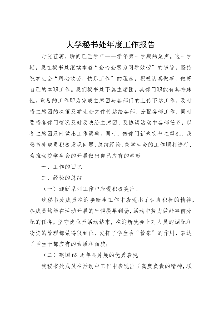 2023年大学秘书处年度工作报告.docx_第1页