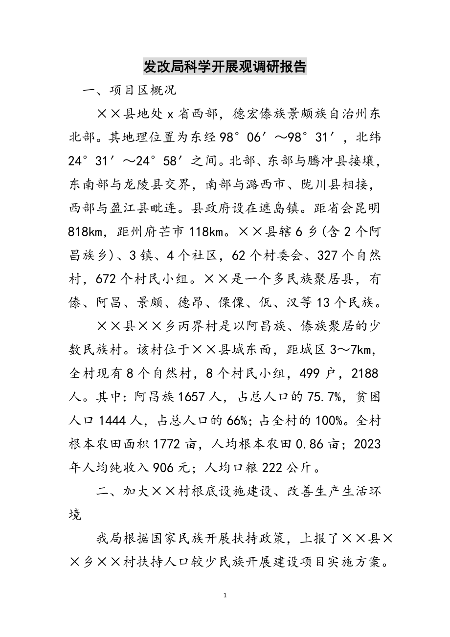 2023年发改局科学发展观调研报告范文.doc_第1页