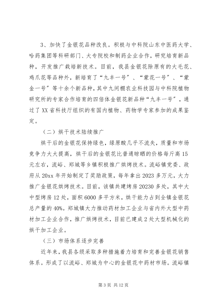 2023年县金银花中药材产业集群发展的调研报告.docx_第3页