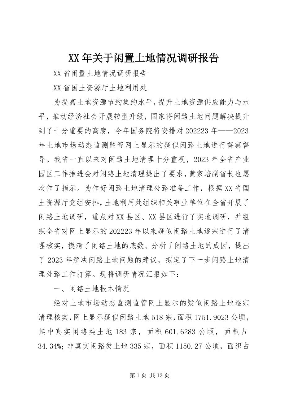 2023年闲置土地情况调研报告.docx_第1页