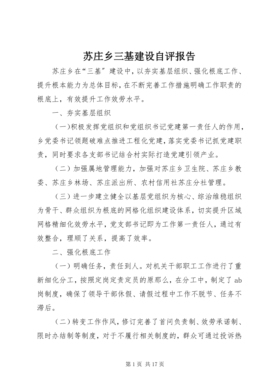 2023年苏庄乡三基建设自评报告.docx_第1页