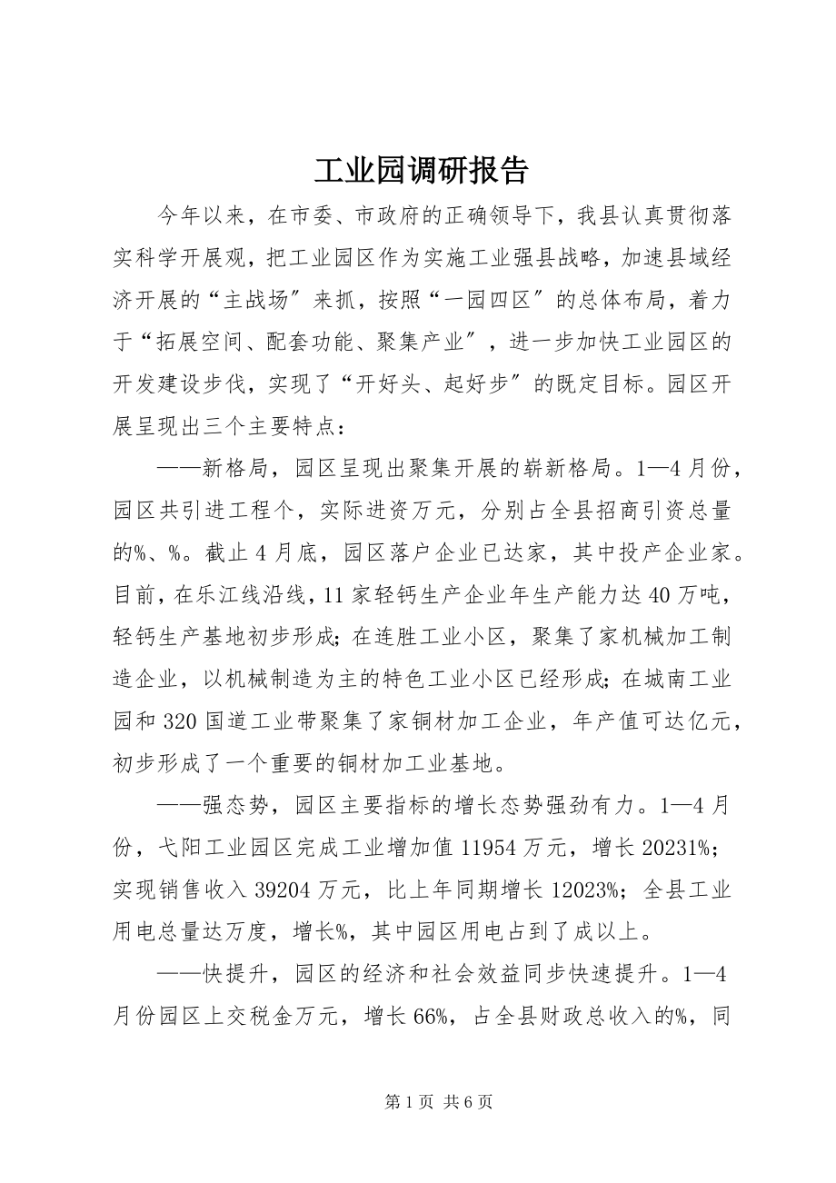 2023年工业园调研报告.docx_第1页