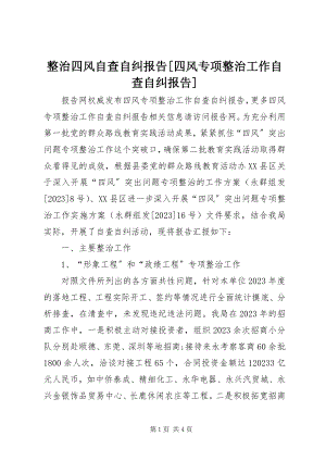 2023年整治四风自查自纠报告四风专项整治工作自查自纠报告.docx