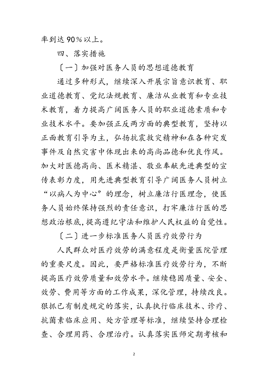 2023年医院行业作风建设方案范文.doc_第2页