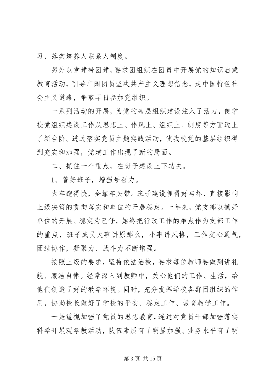 2023年学校党支部书记述职报告5.docx_第3页