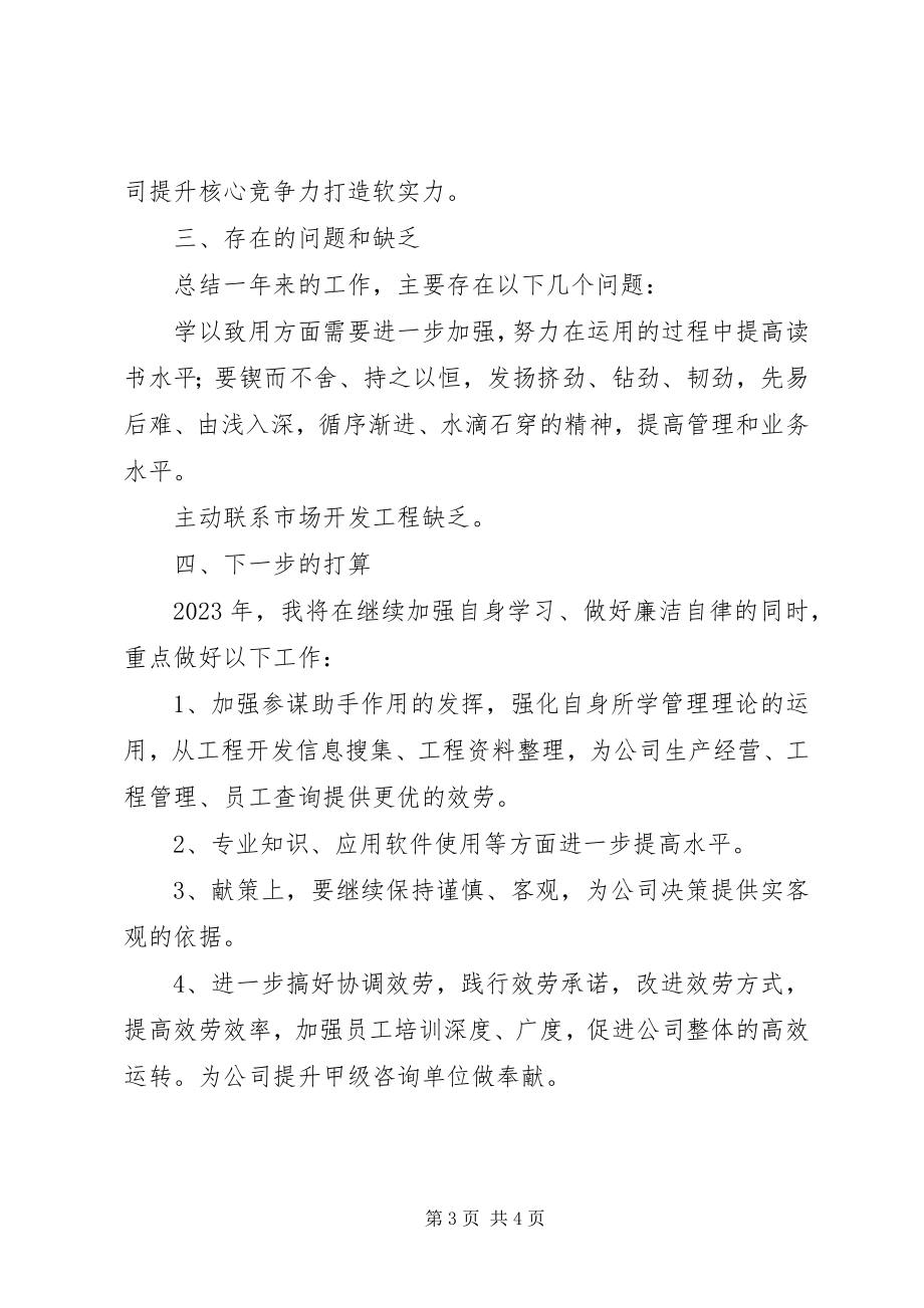 2023年咨询公司副总经济师述职述廉报告.docx_第3页