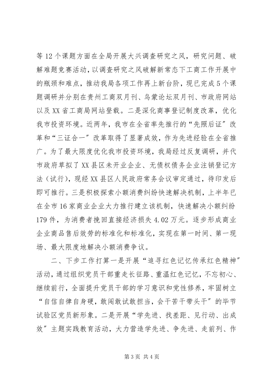 2023年工商局党组书记“两学一做”学习教育情况报告.docx_第3页