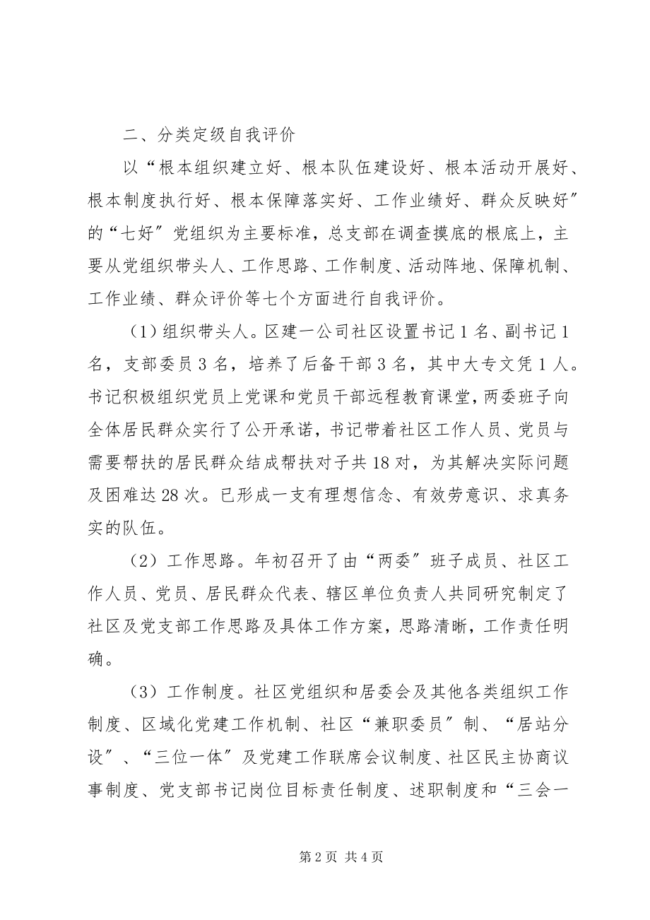 2023年社区党支部分类定级自查工作报告.docx_第2页