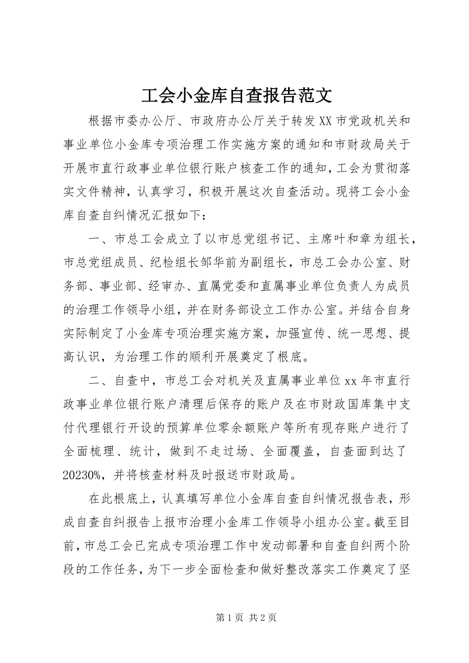 2023年工会小金库自查报告.docx_第1页