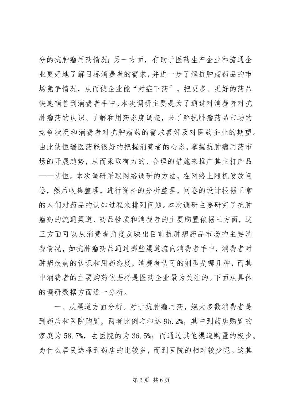 2023年抗肿瘤药品消费市场调研报告.docx_第2页