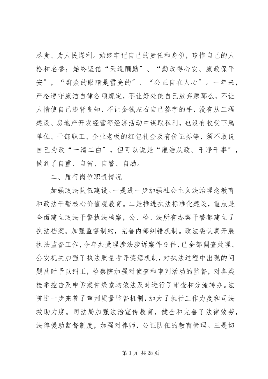 2023年政法委书记统战部部长述职述廉报告.docx_第3页