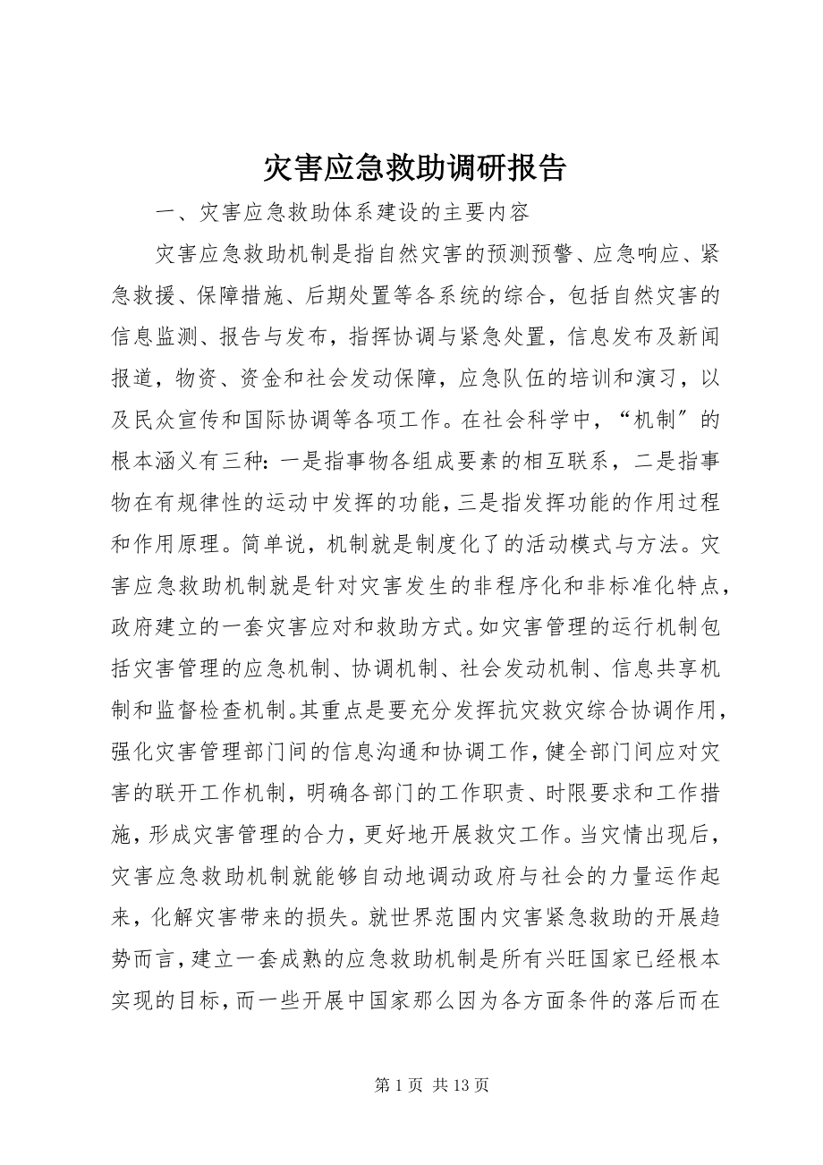 2023年灾害应急救助调研报告.docx_第1页