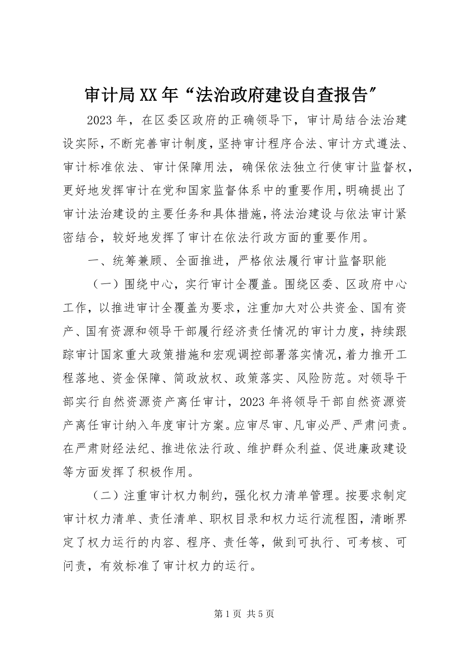 2023年审计局“法治政府建设自查报告”.docx_第1页