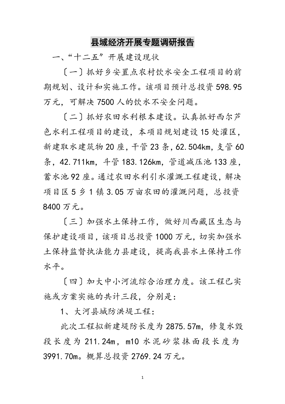 2023年县域经济发展专题调研报告范文.doc_第1页