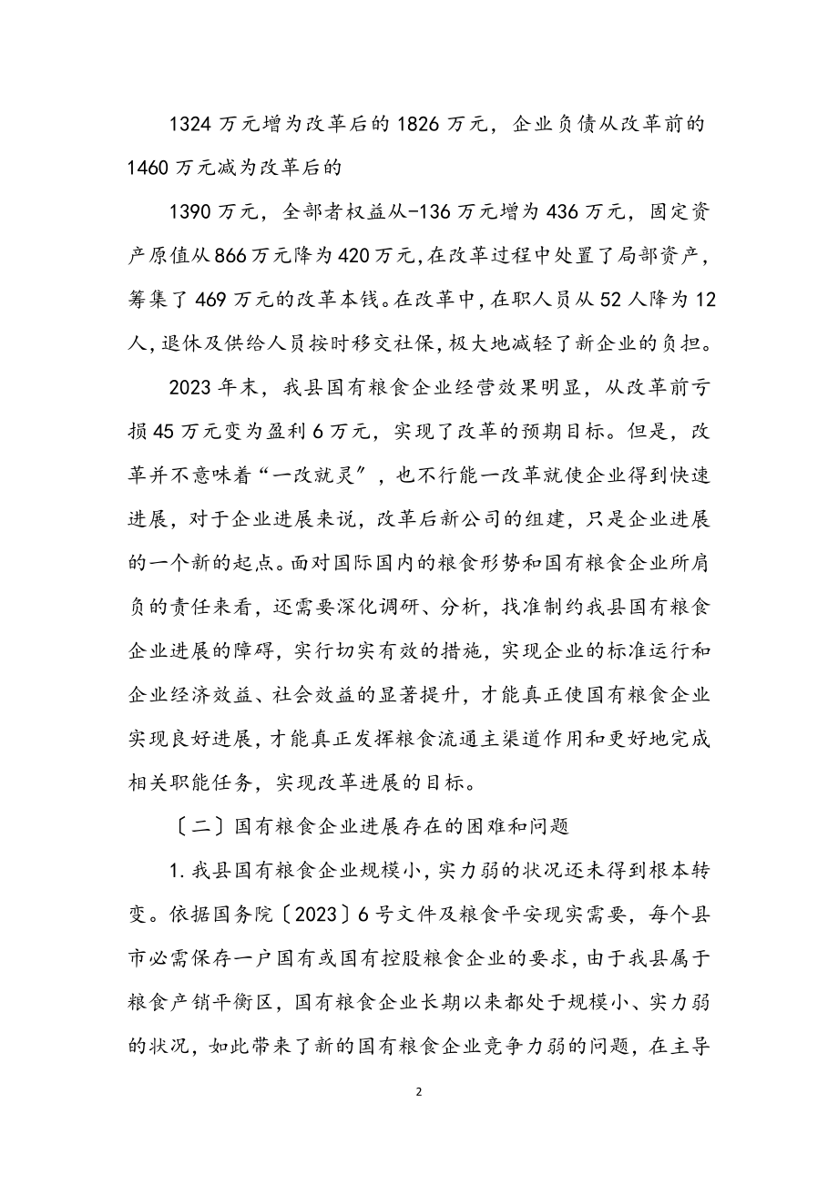 2023年粮食企业发展科学发展观调研报告.docx_第2页