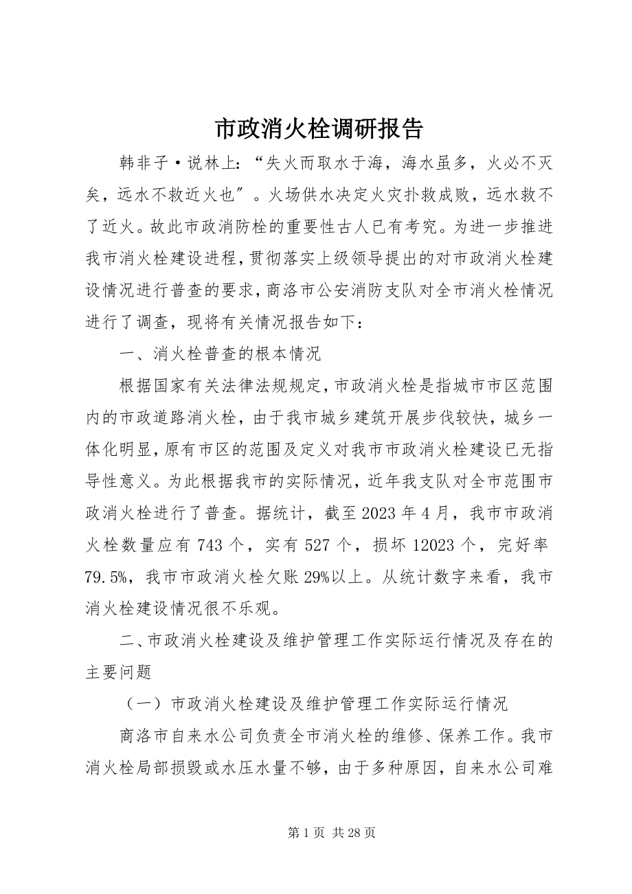 2023年市政消火栓调研报告.docx_第1页