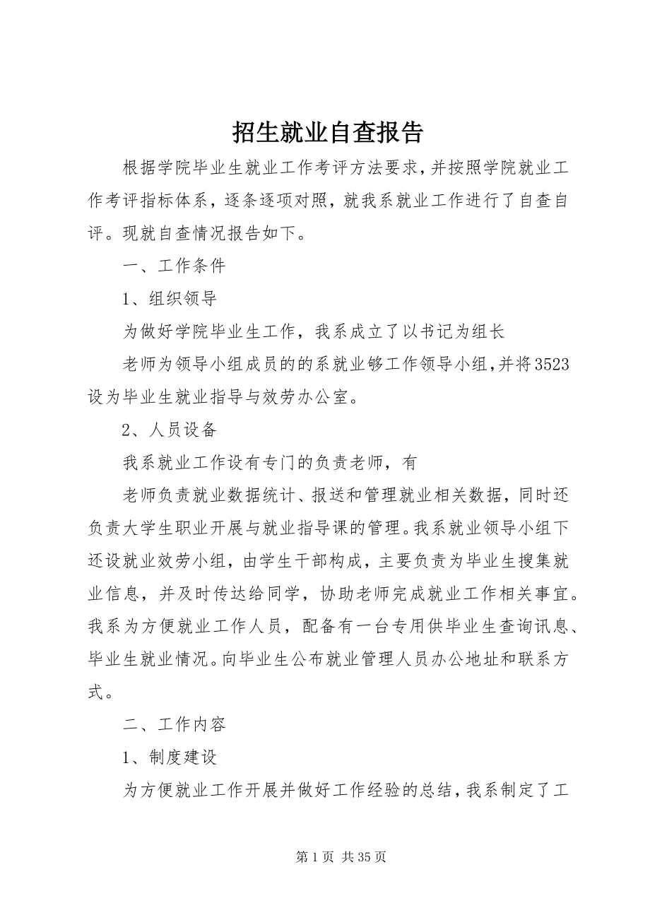 2023年招生就业自查报告.docx_第1页