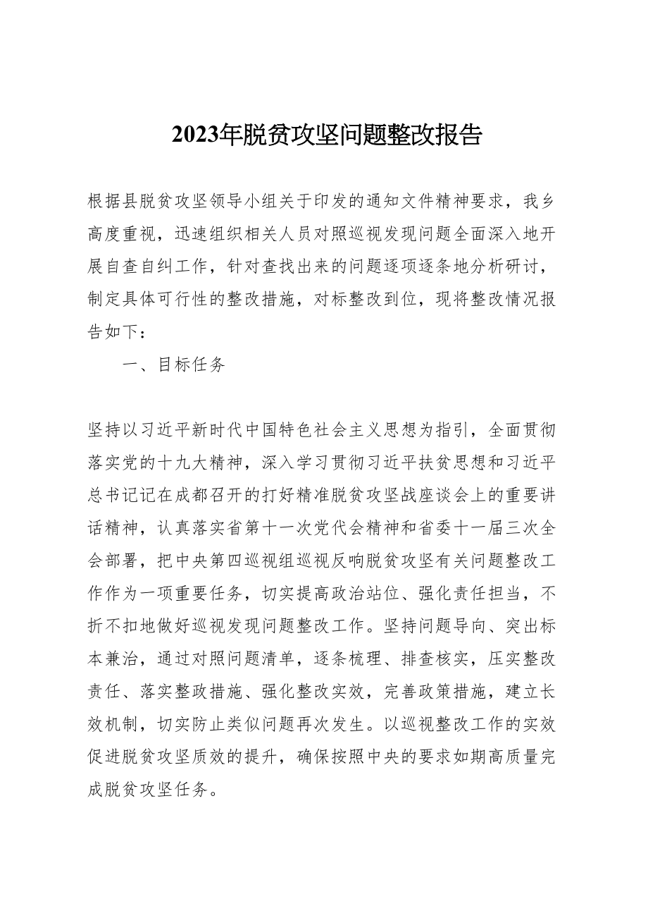 2023年年年脱贫攻坚问题整改报告.doc_第1页