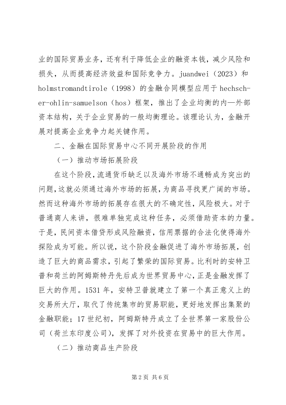 2023年贸易中心转变中金融要素分析.docx_第2页