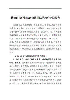 某县城市管理和综合执法局法治政府建设报告.docx