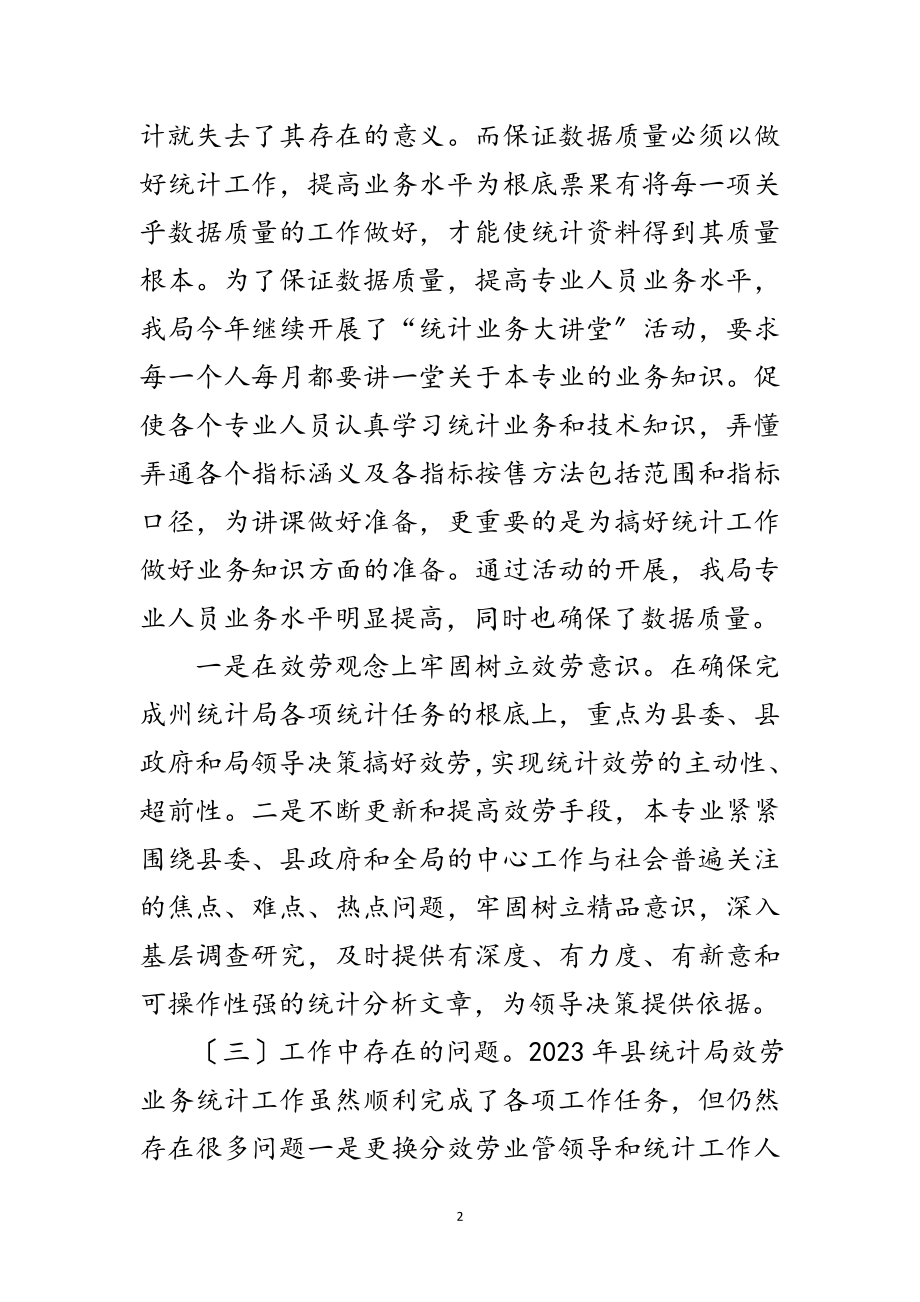 2023年县统计局服务业务自查报告范文.doc_第2页