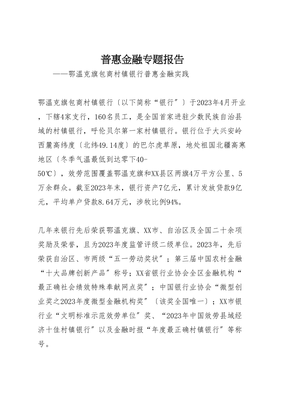 2023年普惠金融专题报告.doc_第1页