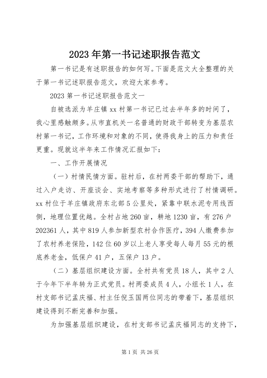 2023年第一书记述职报告.docx_第1页