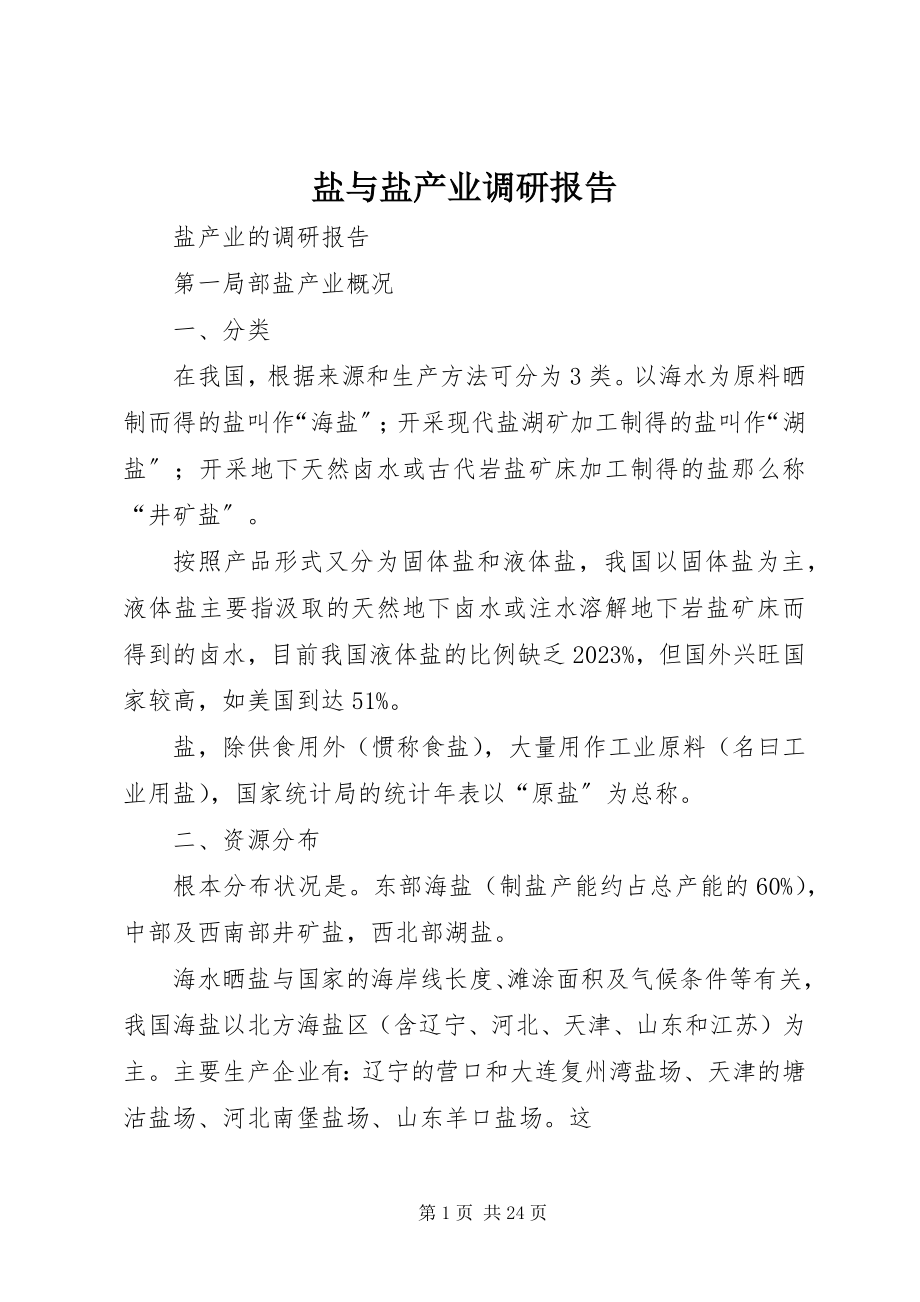 2023年盐与盐产业调研报告.docx_第1页