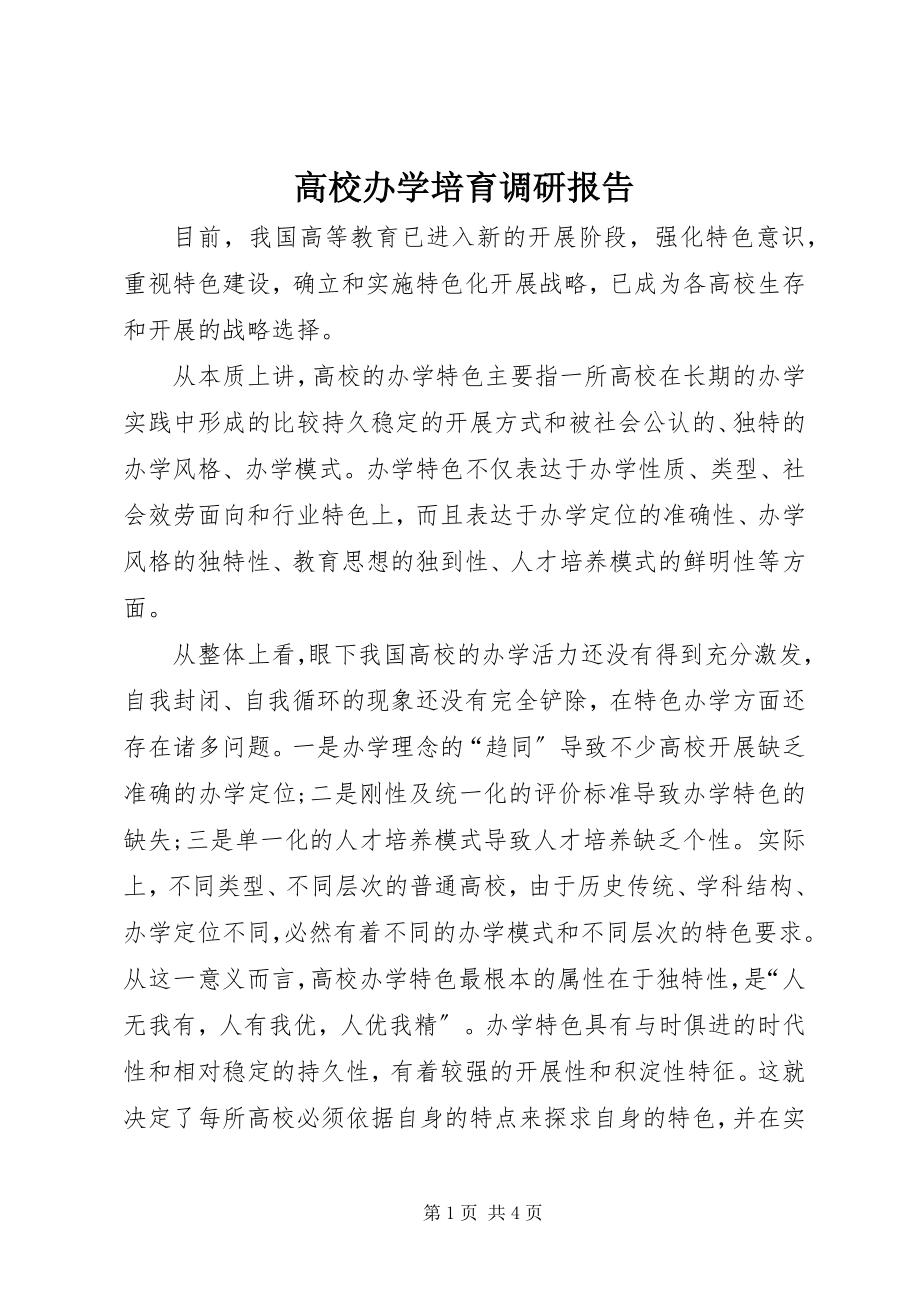 2023年高校办学培育调研报告.docx_第1页